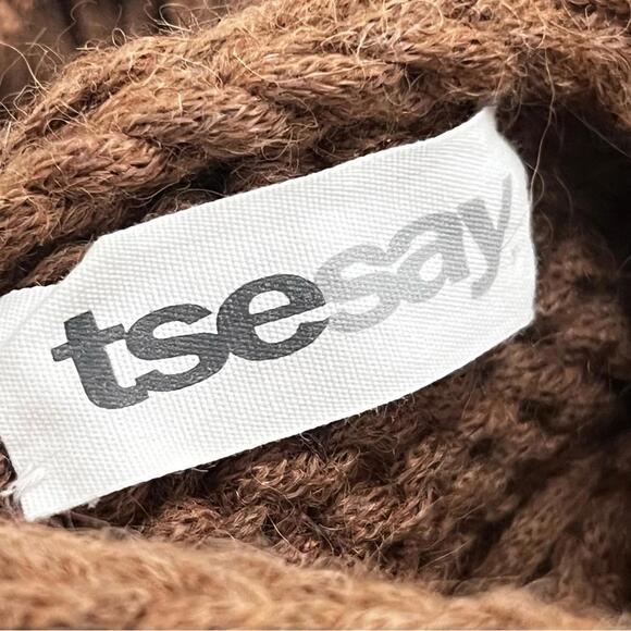 TSE Alpaca wool chunky oversized luxury sweater turtleneck knit Sz M - Picture 2 of 11